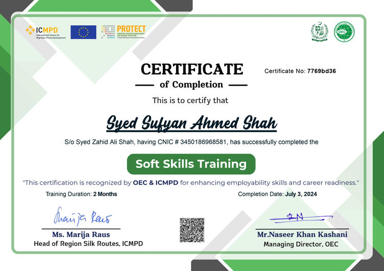 Soft Skills Training Certificate